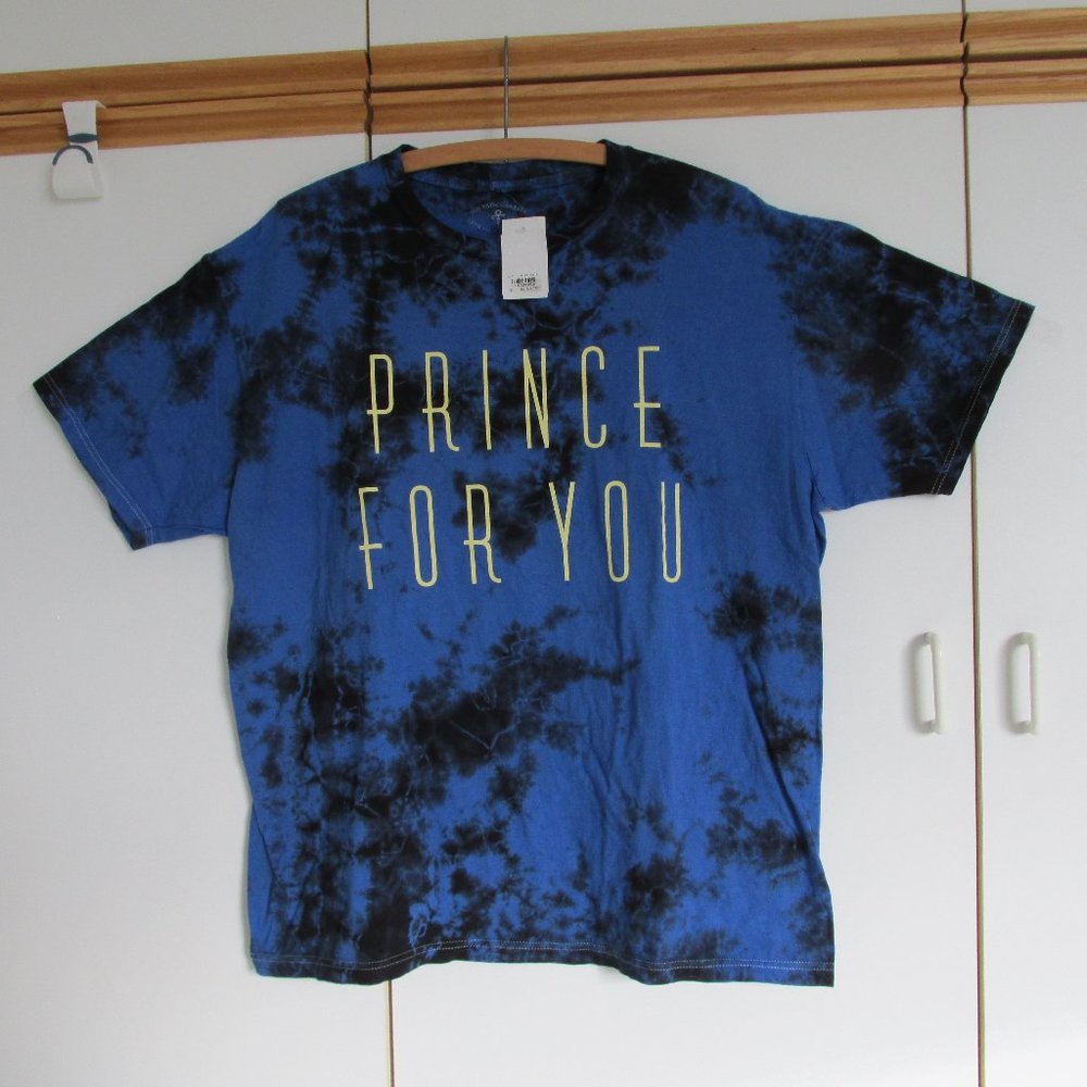 Prince For You Hot Topic Men’s Tie-Dye Blue/Black Rock Band T-Shirt Size Large